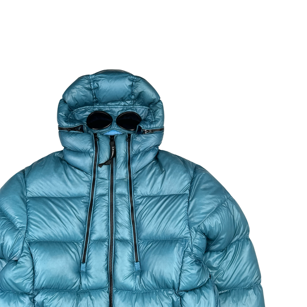 CP Company Blue DD Shell Google Multi Zip Puffer Jacket - Medium