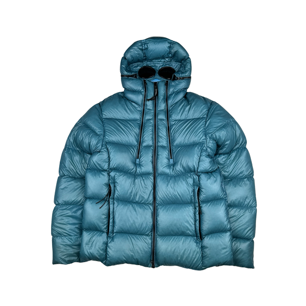 CP Company Blue DD Shell Google Multi Zip Puffer Jacket - Medium