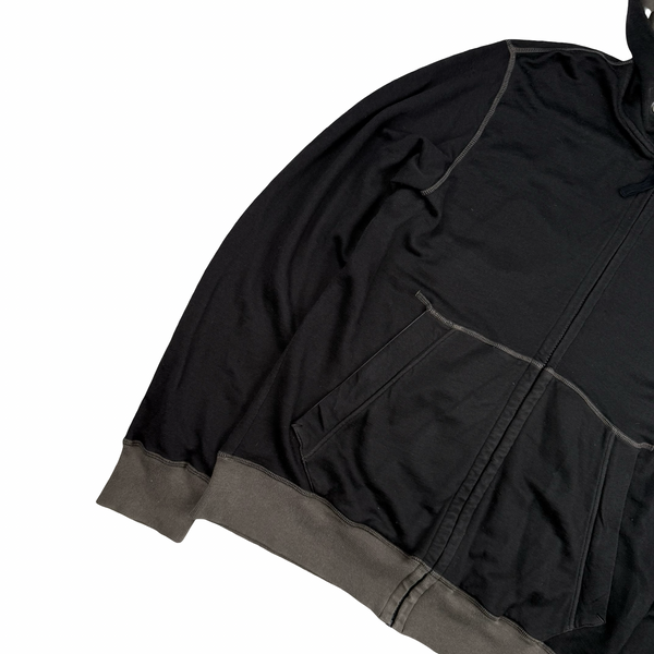Stone Island 2011 Black Cotton Knit Hooded Zipped Jumper - XL