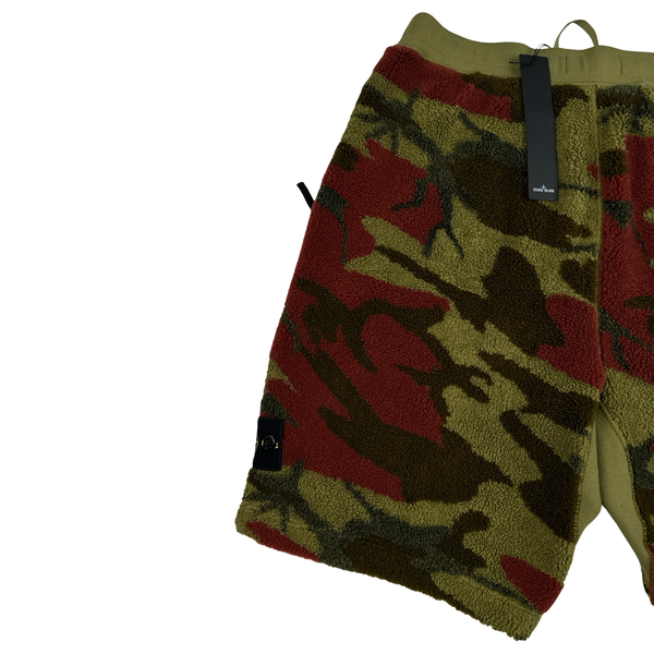 Stone Island 2022 Thick Teddy Pile Camo Shorts - Medium