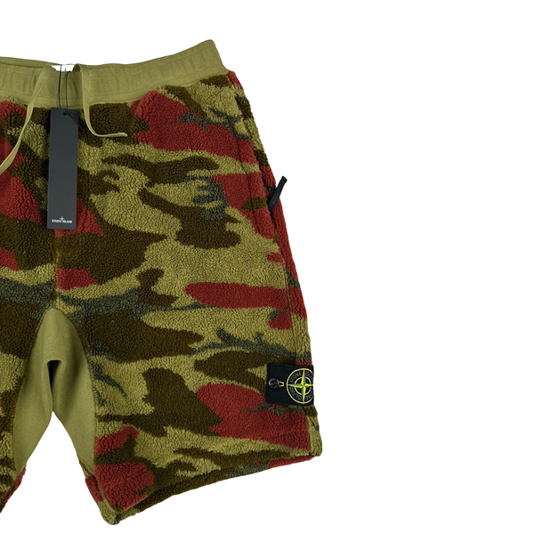 Stone Island 2022 Thick Teddy Pile Camo Shorts - Medium