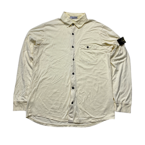 Stone Island Pale Yellow Cotton Shirt - Large