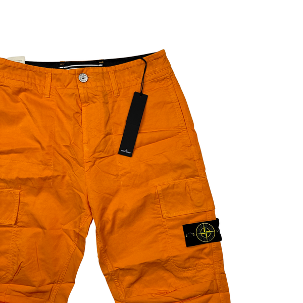 Stone Island 2023 Orange Regular Fit Cargo Twill TC Trousers - 29"