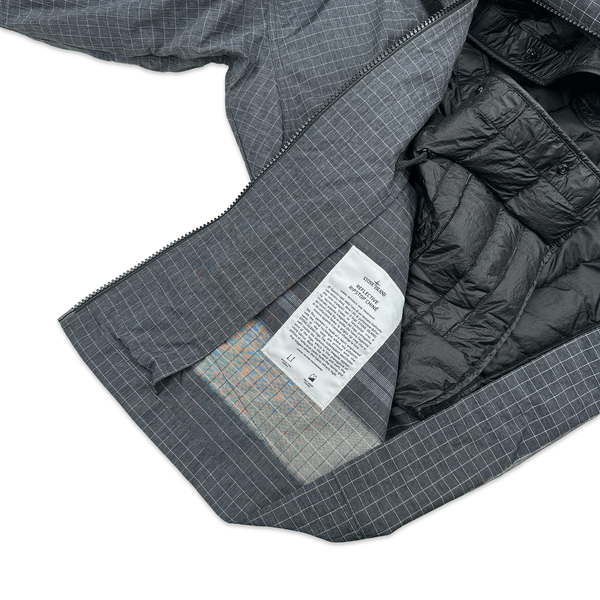 Stone Island 2020 Reflective Ripstop Chine  Dutch Rope Shearling Lined Jacket - Large