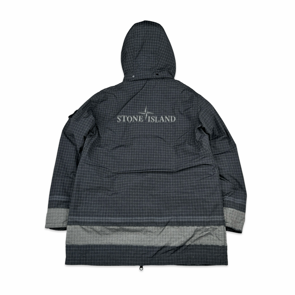 Stone Island 2020 Reflective Ripstop Chine  Dutch Rope Shearling Lined Jacket - Large
