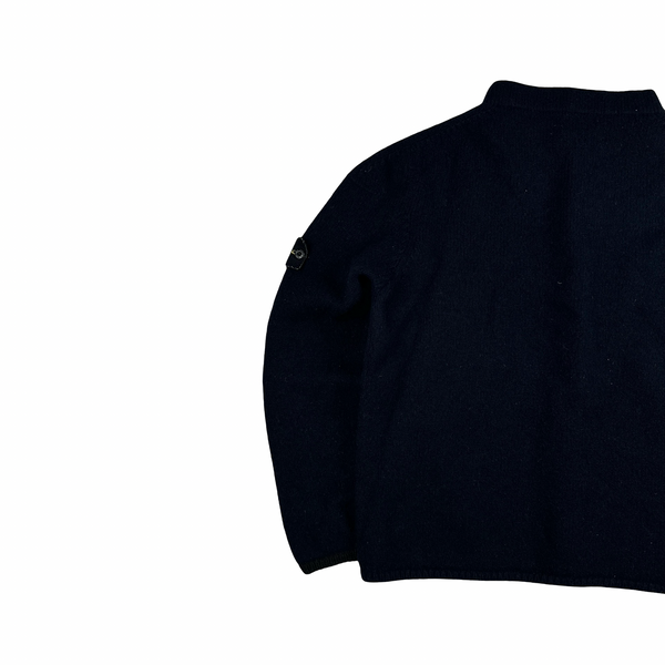 Stone Island Navy Knitted Wool Pullover Jumper - XXL