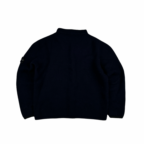 Stone Island Navy Knitted Wool Pullover Jumper - XXL