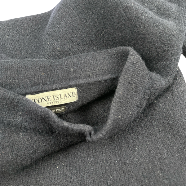 Stone Island Navy Knitted Wool Pullover Jumper - XXL
