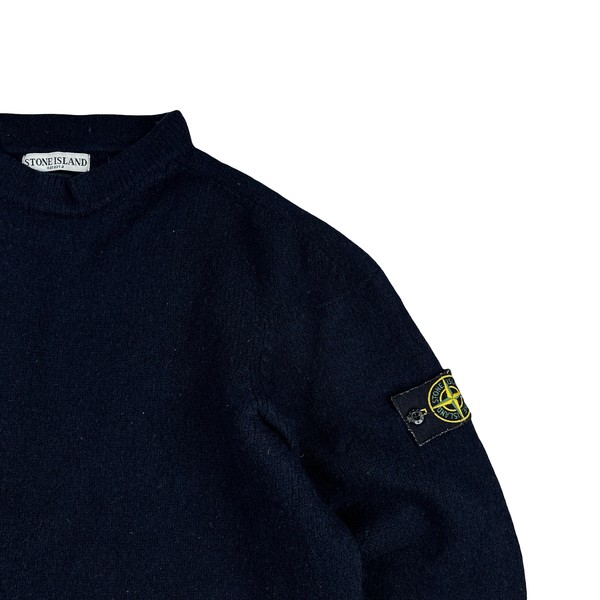 Stone Island Navy Knitted Wool Pullover Jumper - XXL