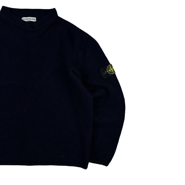 Stone Island Navy Knitted Wool Pullover Jumper - XXL