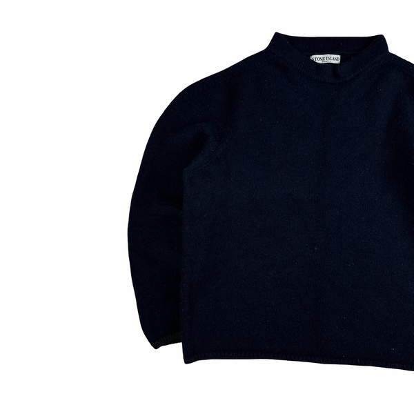 Stone Island Navy Knitted Wool Pullover Jumper - XXL
