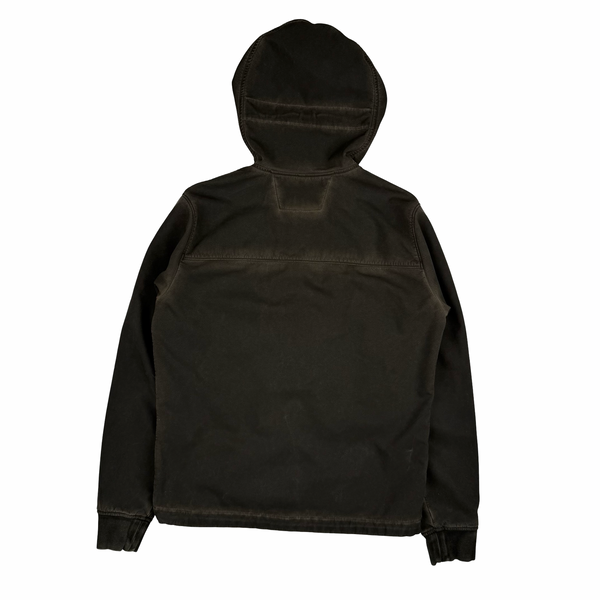 CP Company Khaki Brown Re-Colour Shell Goggle Hooded Fleece Lined Jacket - Medium