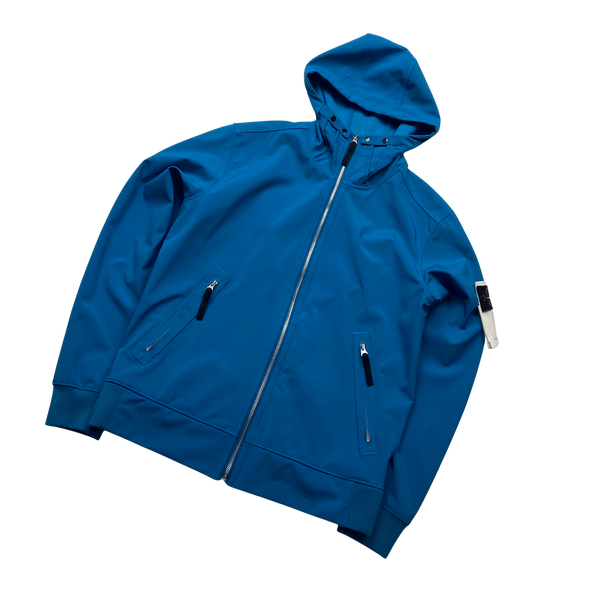 Stone Island 2018 Blue Light Soft Shell R Jacket - Large