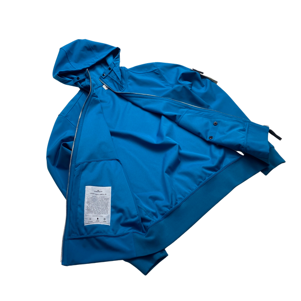 Stone Island 2018 Blue Light Soft Shell R Jacket - Large