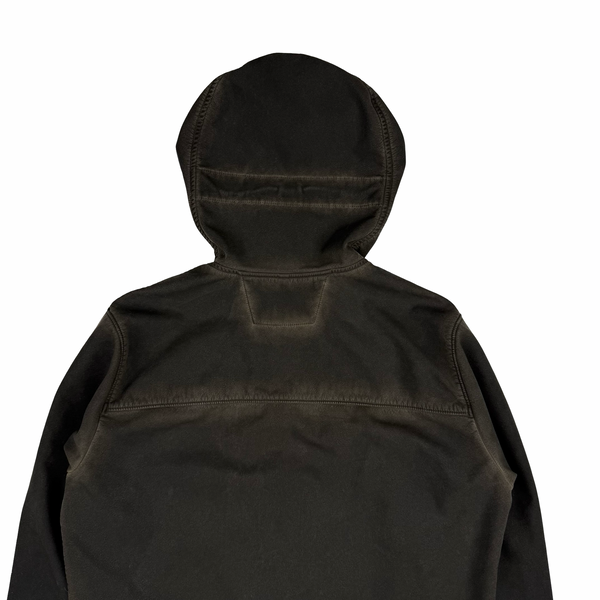 CP Company Khaki Brown Re-Colour Shell Goggle Hooded Fleece Lined Jacket - Medium