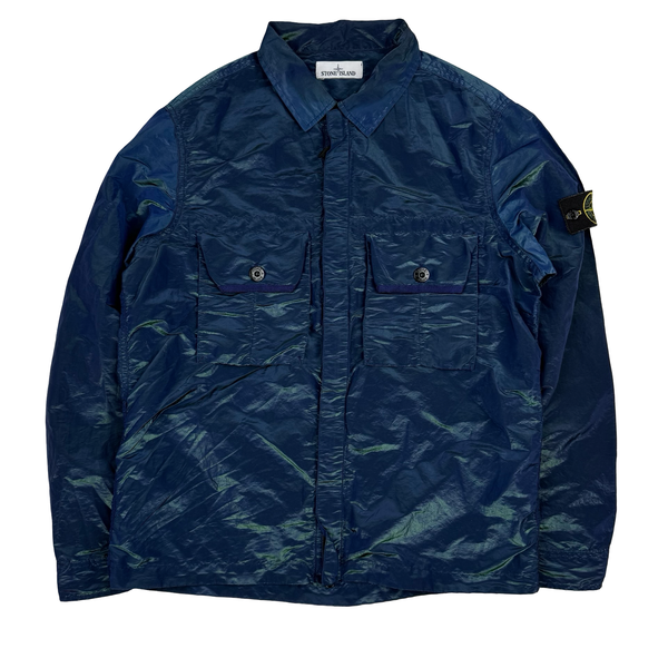 Stone Island 2017 Navy Blue Green Weft Overshirt - XL