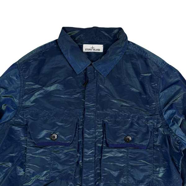 Stone Island 2017 Navy Blue Green Weft Overshirt - XL