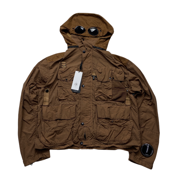 CP Company Tobacco Brown 500 Miglia La Mille Flatt Nylon Hooded Jacket - Large