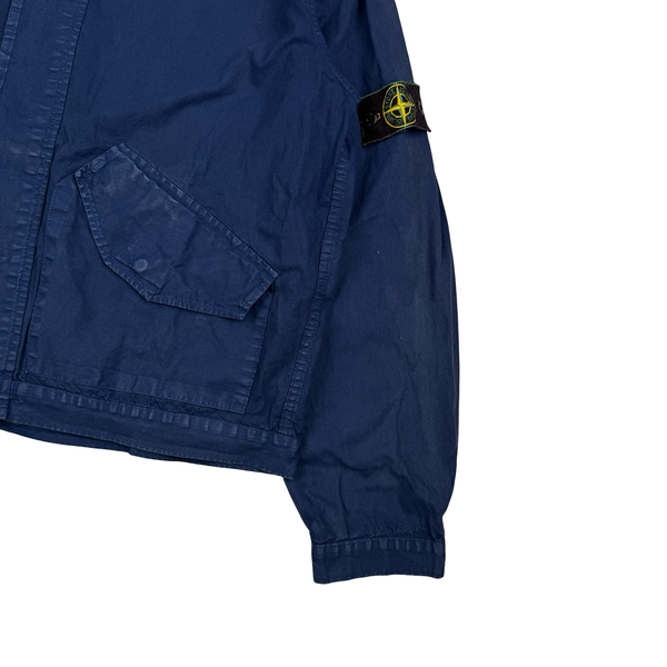 Stone Island 1998 Vintage Resin Coated Cotton Multi Pocket Green Edge Jacket - XL