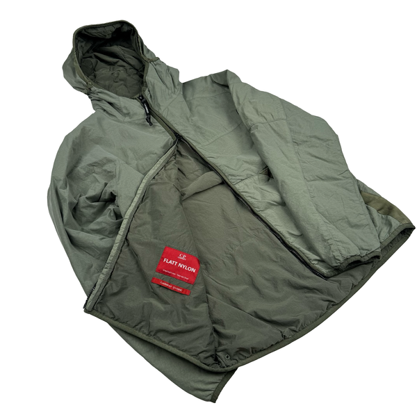 CP Company Green Flatt Nylon Hooded Lens View Jacket - Small (46)