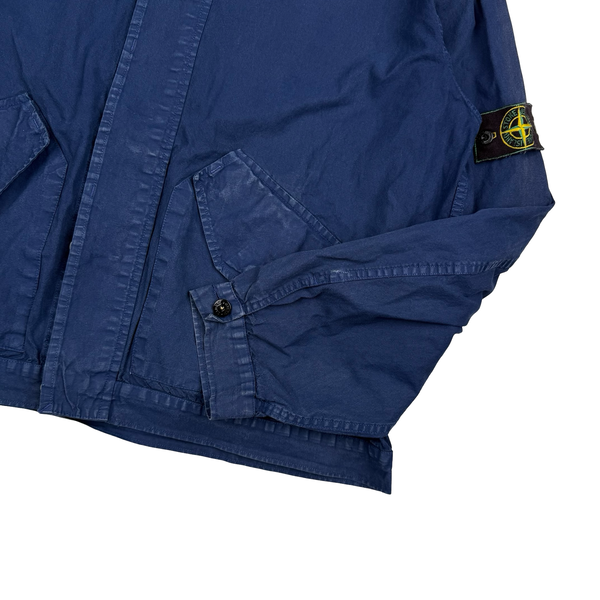 Stone Island 1998 Vintage Resin Coated Cotton Multi Pocket Green Edge Jacket - XL