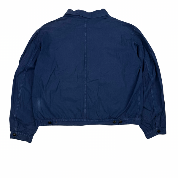 Stone Island 1998 Vintage Resin Coated Cotton Multi Pocket Green Edge Jacket - XL