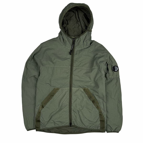 CP Company Green Flatt Nylon Hooded Lens View Jacket - Small (46)