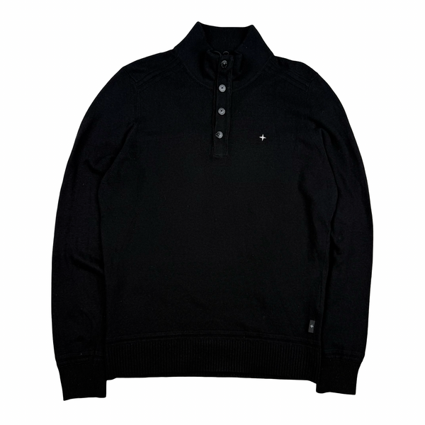 Stone Island 2020 Black Cotton/Cashmere Blend Knit Jumper - Small