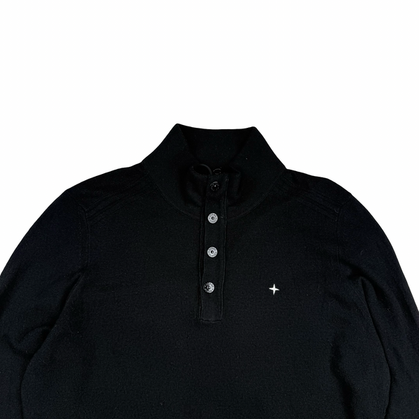 Stone Island 2020 Black Cotton/Cashmere Blend Knit Jumper - Small