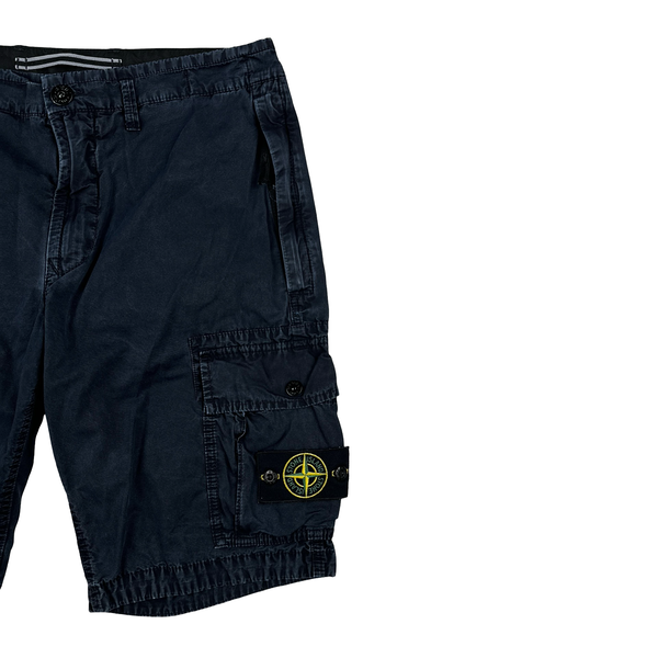 Stone Island 2022 Navy Blue Slim Fit Cargo Shorts - 32"