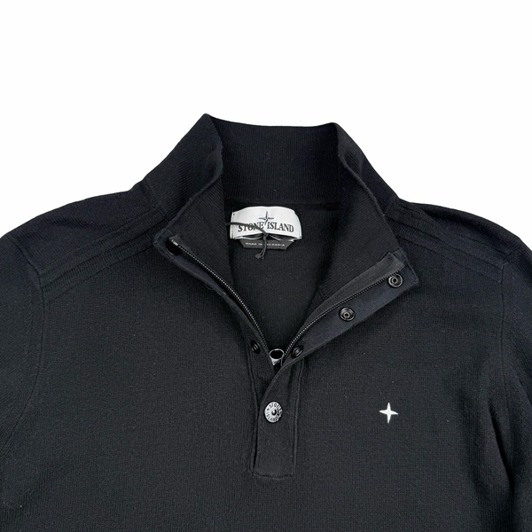 Stone Island 2020 Black Cotton/Cashmere Blend Knit Jumper - Small