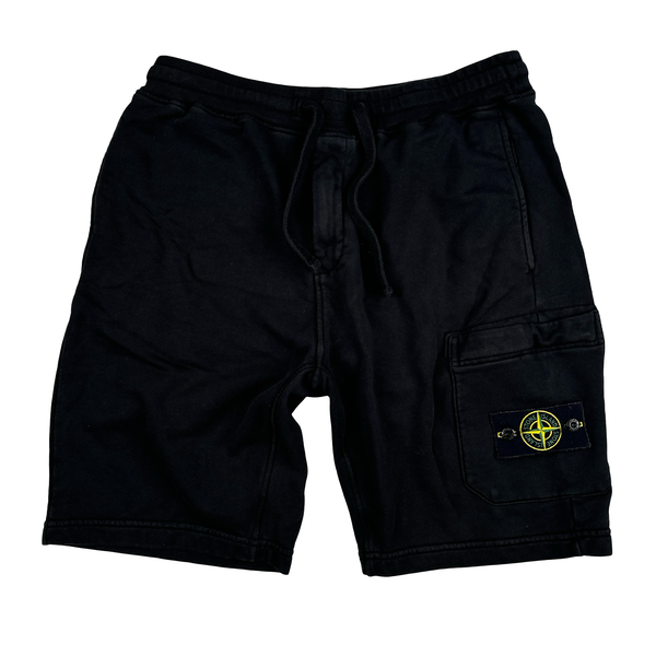 Stone Island 2021 Black Fleece Cotton Shorts - Large