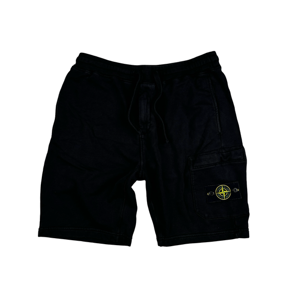 Stone Island 2021 Black Fleece Cotton Shorts - Large