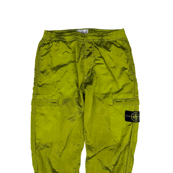 Stone Island 2022 Yellow Green Type RE-T Econyl Nylon Metal Trousers - 32"