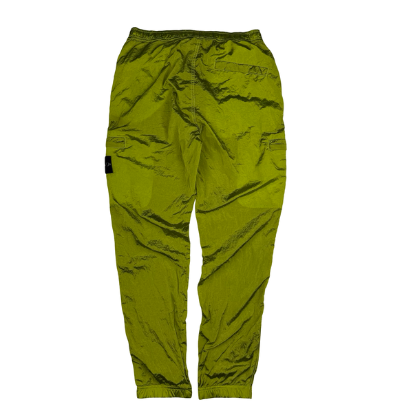 Stone Island 2022 Yellow Green Type RE-T Econyl Nylon Metal Trousers - 32"