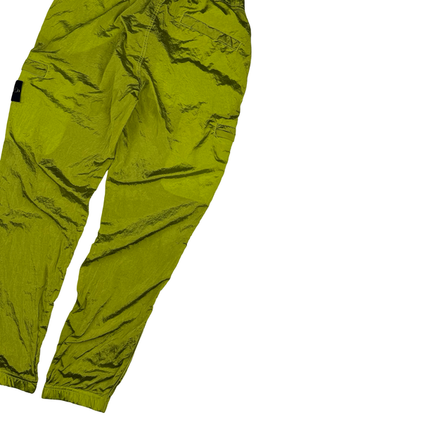 Stone Island 2022 Yellow Green Type RE-T Econyl Nylon Metal Trousers - 32"