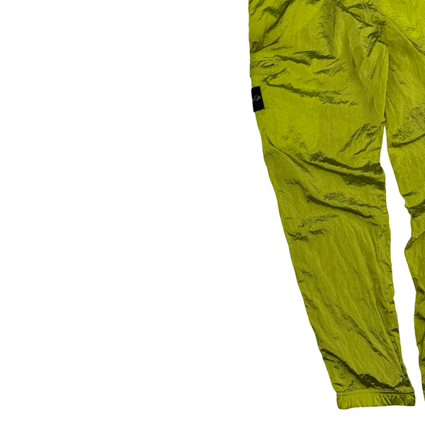 Stone Island 2022 Yellow Green Type RE-T Econyl Nylon Metal Trousers - 32"