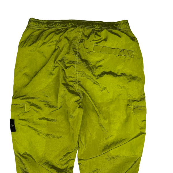 Stone Island 2022 Yellow Green Type RE-T Econyl Nylon Metal Trousers - 32"