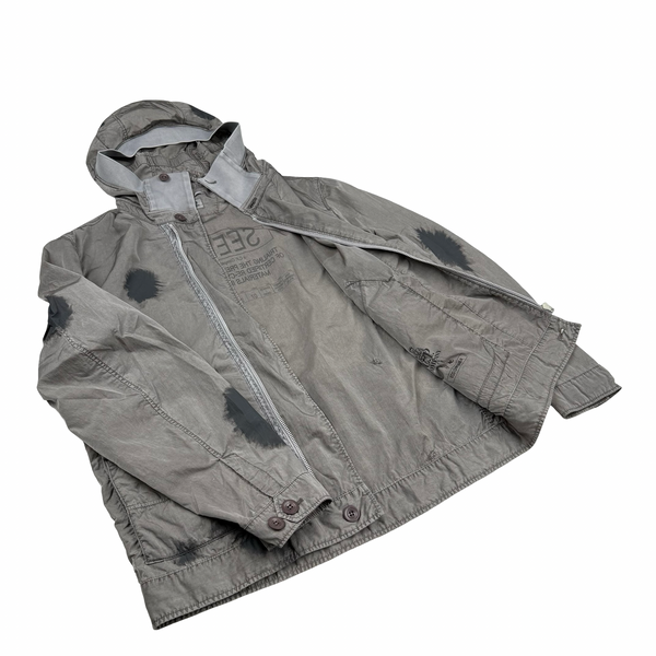 CP Company Grey Eco Chrome-R Seed 2 Painted Goggle Jacket - Small (46)