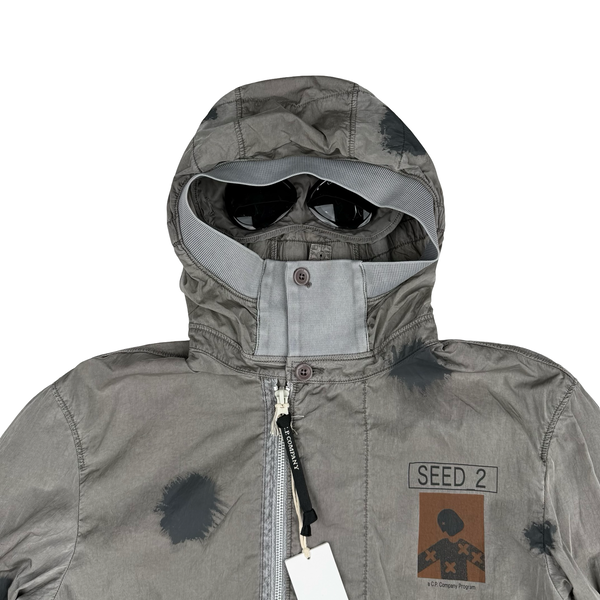 CP Company Grey Eco Chrome-R Seed 2 Painted Goggle Jacket - Small (46)