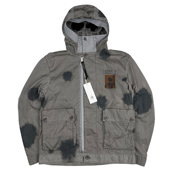 CP Company Grey Eco Chrome-R Seed 2 Painted Goggle Jacket - Small (46)