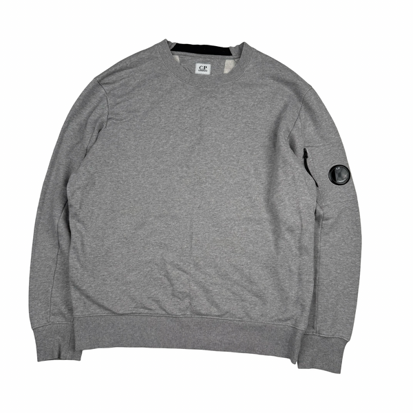 CP Company Light Grey Cotton Crewneck Sweatshirt - Medium