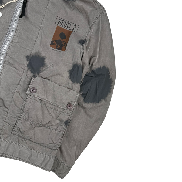 CP Company Grey Eco Chrome-R Seed 2 Painted Goggle Jacket - Small (46)