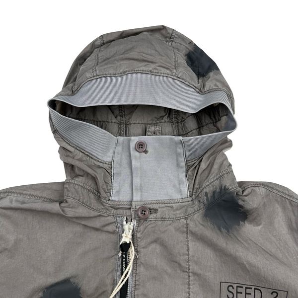 CP Company Grey Eco Chrome-R Seed 2 Painted Goggle Jacket - Small (46)