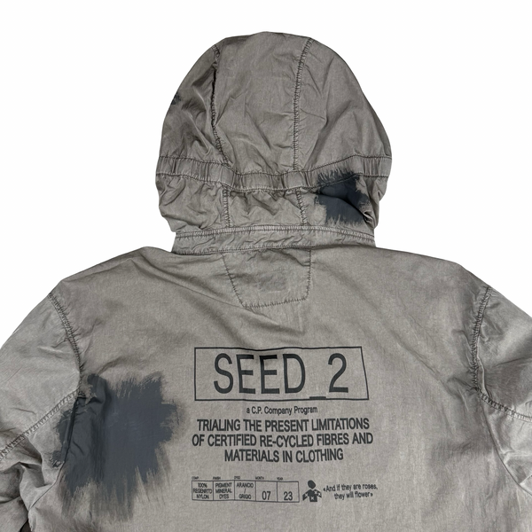 CP Company Grey Eco Chrome-R Seed 2 Painted Goggle Jacket - Small (46)