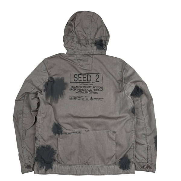 CP Company Grey Eco Chrome-R Seed 2 Painted Goggle Jacket - Small (46)