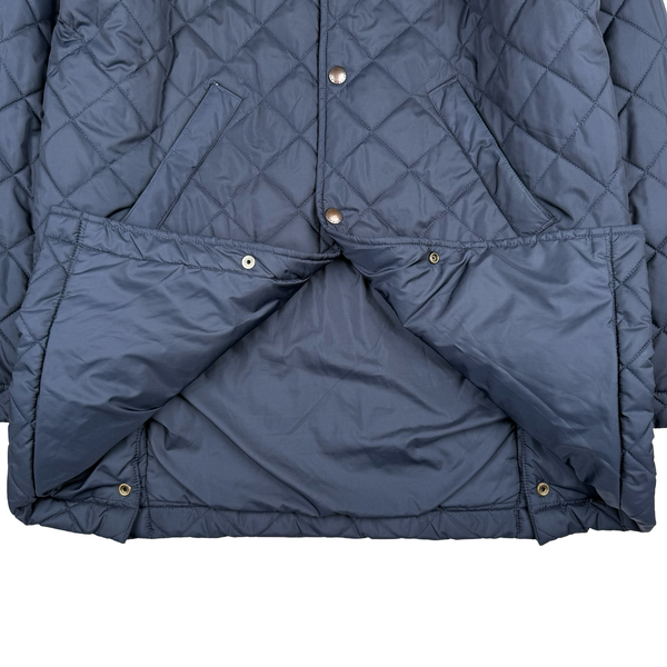 Ralph Lauren Navy Corduroy Collar Diamond Quilted Jacket - Small
