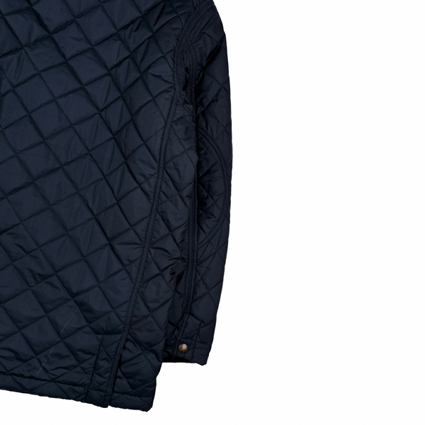 Ralph Lauren Navy Corduroy Collar Diamond Quilted Jacket - Small