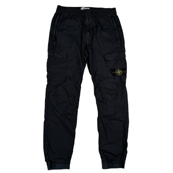 Stone Island 2021 Black Regular Tapered Cargo Trousers - 32"