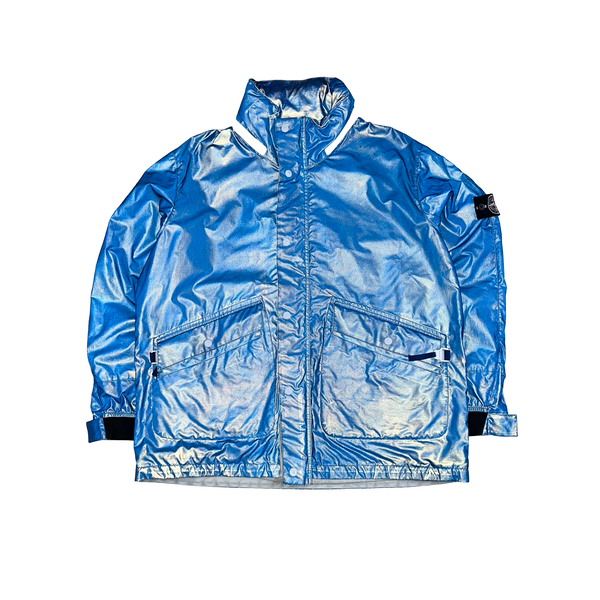 Stone Island 2011 Rare Archive Blue Reflective Jacket - 3XL